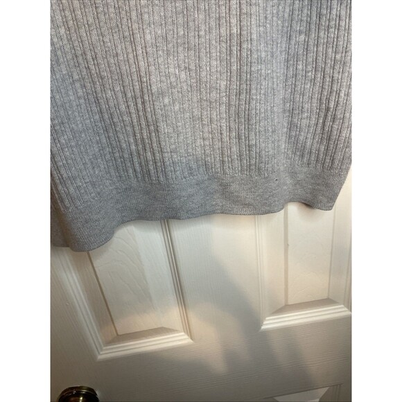 American Eagle Ribbed Knit Polo XL Gray Collared Short Sleeve Sweater Y2K Preppy - Picture 6 of 8